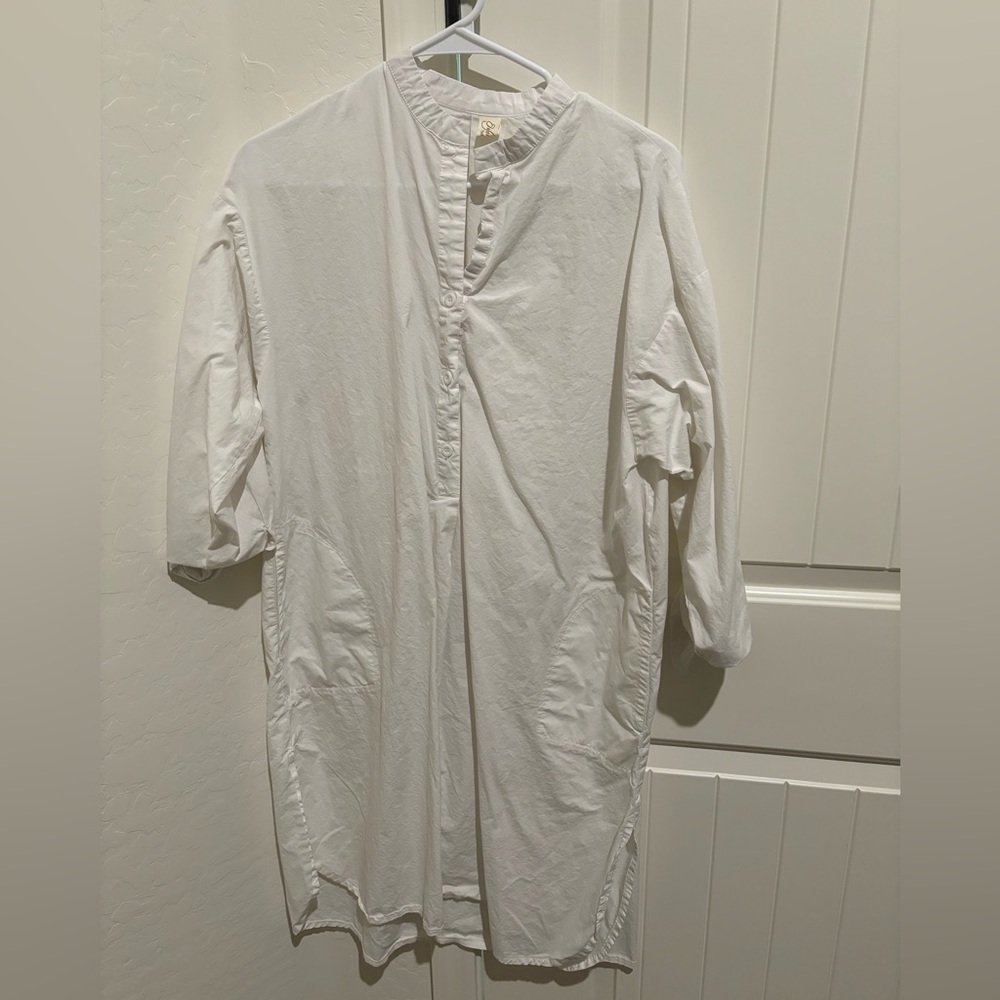 White tunic shirt-dress